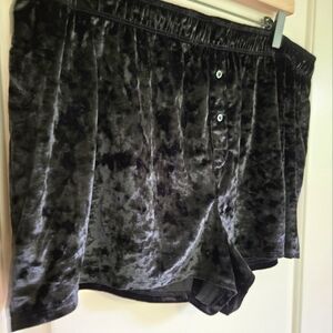 Victoria's Secret PINK black velvet sleep shorts